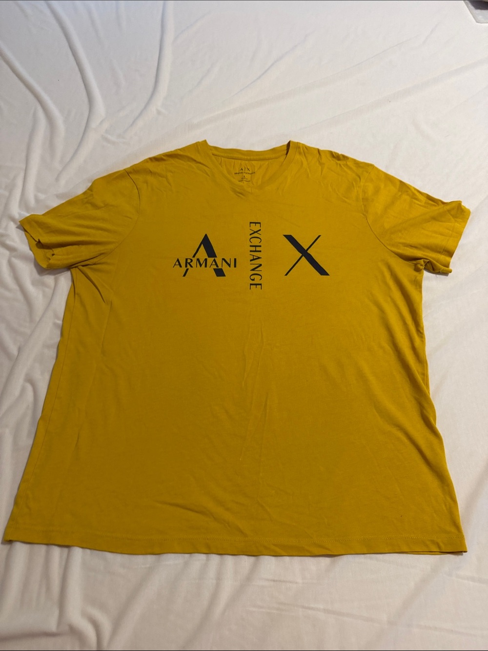 Armani Exchange Yellow Short-Sleeve Logo Tee